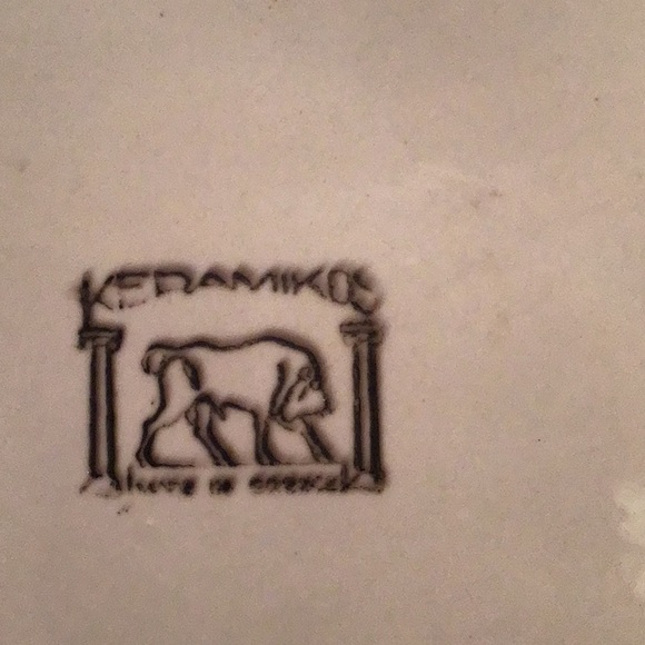 DECORATIVE PLATE WITH GOLD TRIM MADE IN GREECE VINTAGE - Picture 4 of 4